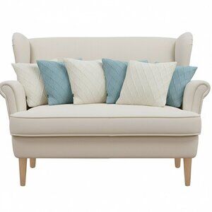 SOGA 6PC Sky Blue & Cream Diamond & Cable Knit Pillowcase Set – 45cm Covers set